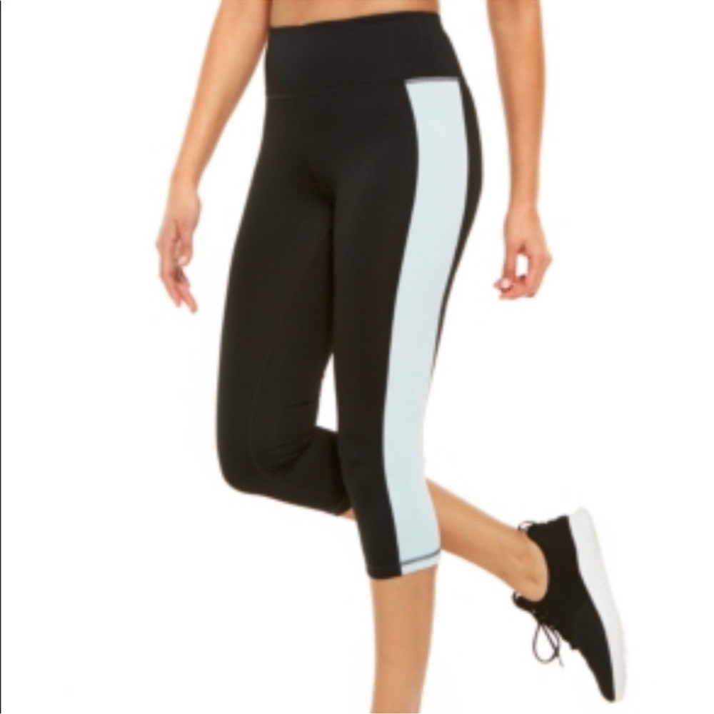 Ideology Women's Black and Light Blue Capris